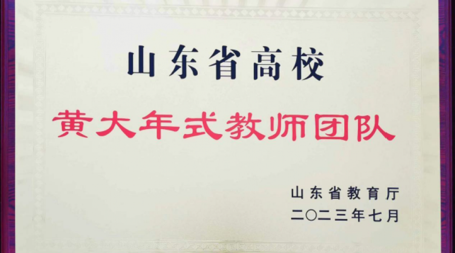 山東省教育廳頒發(fā)山東省高校黃大年式教師團隊